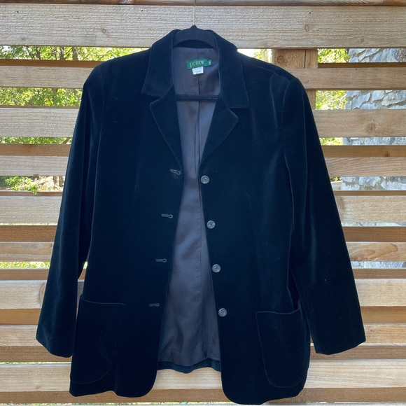 J.Crew Velvet Jacket Blazer, Black, Size 10 - Picture 3 of 5
